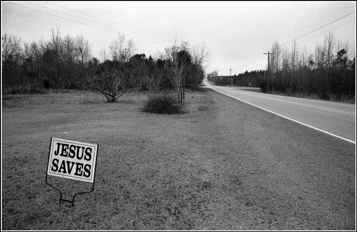 photo of sign "Jesus Saves"